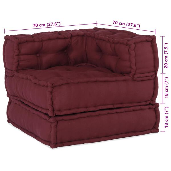 vidaXL Modułowa sofa 2 pcs Bordowy 140 x 70 x 56 cm tkanina