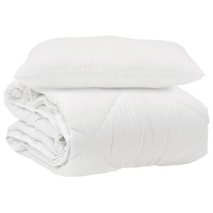 vidaXL Kołdra z poduszką 2 pcs Biały Mikrofibra