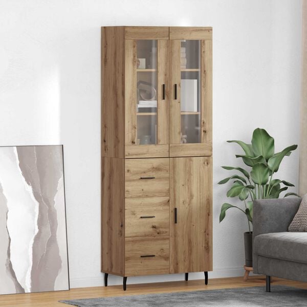 vidaXL Highboard 2 pcs Dąb rzemieślniczy Materiał drewnopochodny