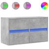 vidaXL Ścienna szafka TV z LED, szarość betonu, 80x31x45 cm