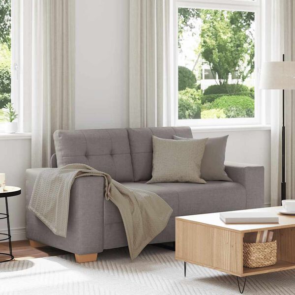 vidaXL Sofa dwuosobowa, taupe, 160x77x82 cm, tkanina