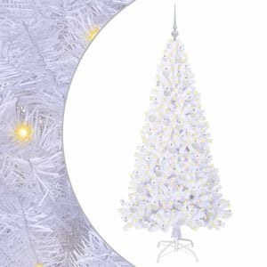 vidaXL Sztuczna choinka z 300 diodami LED Biały 180 cm PVC i stal