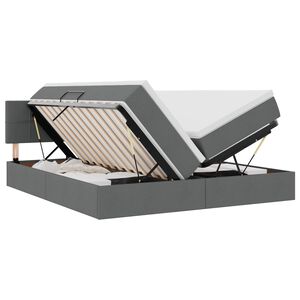 vidaXL Ł&oacute;żko Ze LED Lights Ciemnoszary 180 x 200 cm tkanina