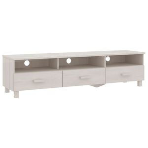 vidaXL Szafka pod TV HAMAR, biała, 158x40x40 cm, lite drewno sosnowe