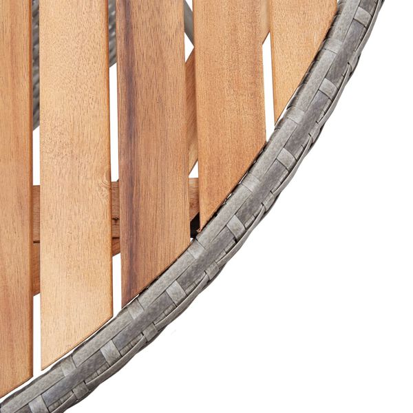 vidaXL Stół ogrodowy, 115x74 cm, polirattan i drewno akacjowe