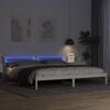 vidaXL Ramka ł&oacute;żka Z zagł&oacute;wkiem Biały 180 x 200 cm Lite drewno sosnowe