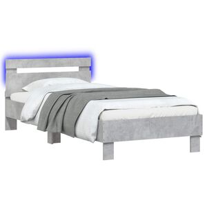 vidaXL Ł&oacute;żko z ramą z LED Betonowy szary 80 x 200 cm
