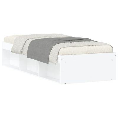 vidaXL Rama łóżka, biała, 75x190 cm, mała pojedyncza