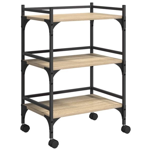 vidaXL W&oacute;zek Kuchenny Dąb Sonoma 50 x 35 x 75,5 cm