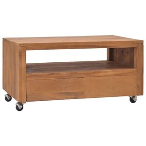vidaXL Szafka TV na k&oacute;łkach, 80x50x42 cm, lite drewno tekowe