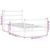 vidaXL Metalowa rama ł&oacute;żka z wezgłowiem i zan&oacute;żkiem,&nbsp;biała, 100x200 cm