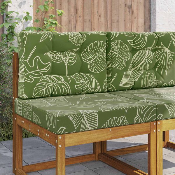 vidaXL Poduszka do sofy na zewnątrz 2 pcs Wz&oacute;r liścia Poliester