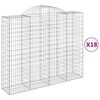 vidaXL Kosze gabionowe, 18 szt, 200x50x160/180cm, galwanizowane żelazo