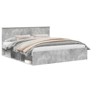 vidaXL Ramka ł&oacute;żka Betonowy 180 x 200 cm Lite drewno sosnowe