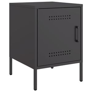 vidaXL Szafka nocna, czarna, 36x39x50,5 cm, stal