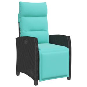 vidaXL Rozkładany fotel ogrodowy ze stolikiem bocznym Czarny