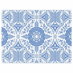 vidaXL Dywan zewnętrzny Kwiatowy ARAKIL Błękitny i biały 400 &times; 300 cm