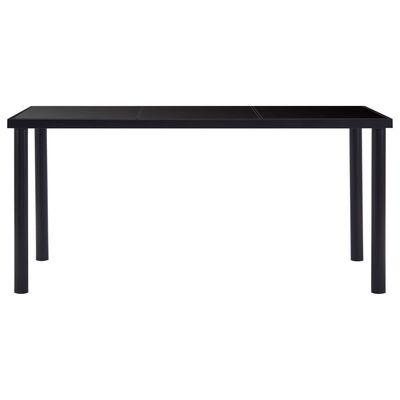 vidaXL Stół jadalniany, czarny, 160 x 80 x 75 cm, hartowane szkło