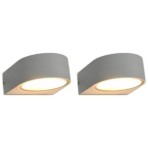 vidaXL Zewnętrzne lampy ścienne, 2 szt., 11 W, białe, okrągłe
