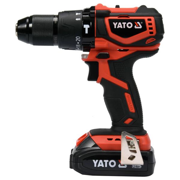 YATO Bezszczotkowa wkrętarko-wiertarka, udar, Li-Ion 2,0Ah, 18V, 40 Nm