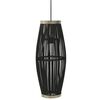 vidaXL Lampa wisząca, czarna, wiklinowa, 40 W, 25x62 cm, owalna, E27