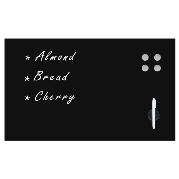 vidaXL Ścienna tablica magnetyczna, szklana, czarna, 100 x 60 cm