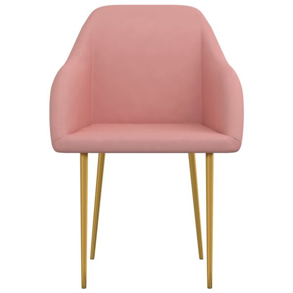 vidaXL Krzesła stołowe, 6 szt., r&oacute;żowe, obite aksamitem