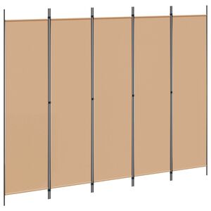 vidaXL 5-panelowy parawan Beżowy 250 x 200 cm tkanina