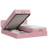 vidaXL Ł&oacute;żko ottoman z materacem Z zagł&oacute;wkiem 2 pcs r&oacute;żowy Welur