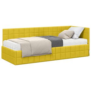 vidaXL Rama Ł&oacute;żka Narożnego z Materacem 2 szt. Ż&oacute;łty 80 x 200 cm