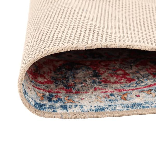 vidaXL Dywan z możliwością prania, kolorowy, &Oslash;120 cm, antypoślizgowy