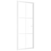 vidaXL Drzwi wewnętrzne, 83x201,5 cm, białe, szkło ESG i aluminium