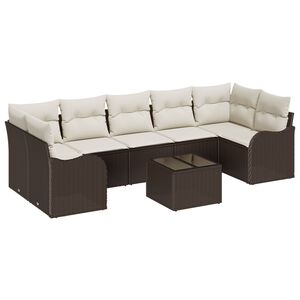 vidaXL Zestaw Sof na Ogr&oacute;d Brązowy 55 x 55 x 37 cm polirattan