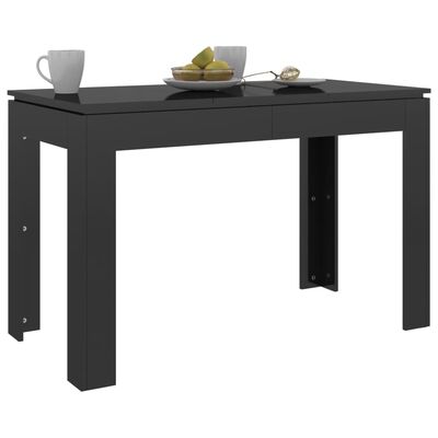 vidaXL Stół na wysoki połysk, czarny, 120x60x76 cm, płyta wiórowa