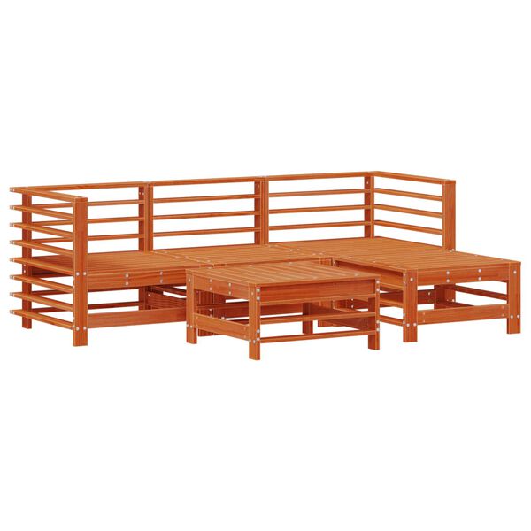 vidaXL Zestaw wypoczynkowy w ogrodzie 5 pcs Woskowy Brąz