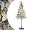 vidaXL Choinka z 150 diodami LED z podstawą Biały 120 cm PE i stal