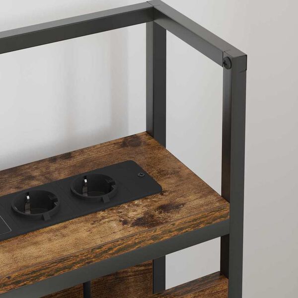 vidaXL Zagł&oacute;wek do przechowywania z p&oacute;łką Wędzony dąb 150 cm