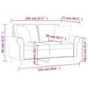 vidaXL 2-osobowa sofa z poduszkami, jasnoszara, 120 cm, tkanina