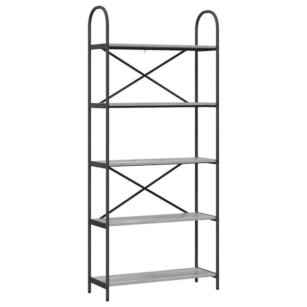 vidaXL P&oacute;łka na książki Szary Sonoma 80 x 30 x 183 cm