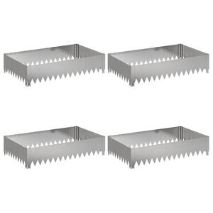 vidaXL Krawężnik do trawnika 4 pcs 100 x 60 x 20 cm Stal srebrny