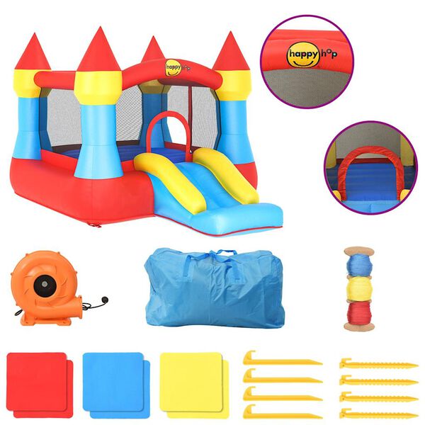 Happy Hop Nadmuchiwany zamek ze zjeżdżalnią, 264x365x214 cm