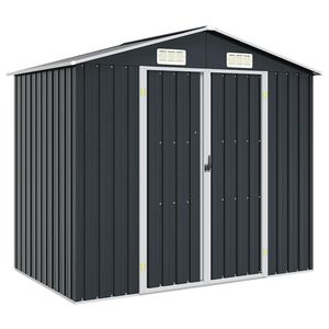 vidaXL Szopa ogrodowa, antracytowa, 205x129x183 cm, stal galwanizowana