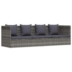 vidaXL Leżanka ogrodowa, szara, 200 x 60 cm, rattan PE