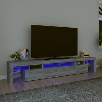 vidaXL Szafka pod TV z oświetleniem LED szary dąb sonoma 230x36,5x40cm