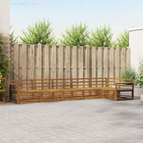 vidaXL Zestaw sof na zewnątrz 6 pcs Naturalny Lite Drewno Akacji