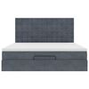 vidaXL Rama ł&oacute;żka otomana z materacami, szara, 160x200 cm, aksamit
