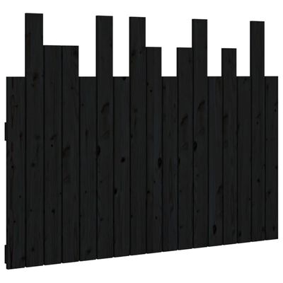 vidaXL Wezgłowie łóżka, czarne, 108x3x80 cm, lite drewno sosnowe