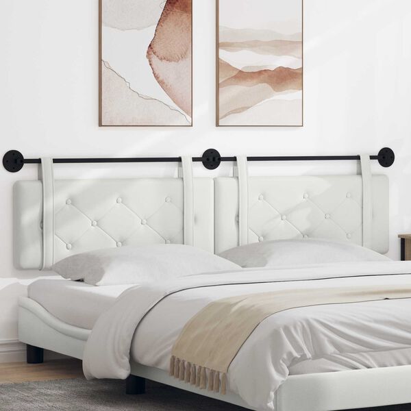 vidaXL Wisząca Głowa Biały 210 x 55 x 5 cm Sk&oacute;ra ekologiczna