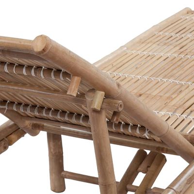 vidaXL Leżak plażowy, bambusowy