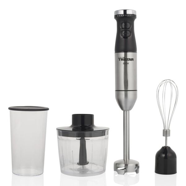 Tristar Blender ręczny z zestawem akcesori&oacute;w MX-4839, 800 W, srebrny